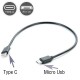 Type-C Kablosu USB-C Kablo USB-C to Micro USB Kablo Şarj ve Data Senkranizasyonu