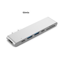 UCOUSO USB-C HDMI 4K 3.0x2 Şarj SD Msd Thunderbolt 3 MacBook Dönüştürücü Aparat A1706 A1708 A1707