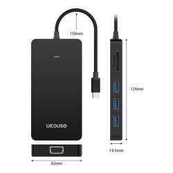 McStorey UCOUSO USB-C Hub Multi Ethernet-HDM-VGA-MSD-SD Macbook Dönüştürücü A1534 A1706 A1708 A1707