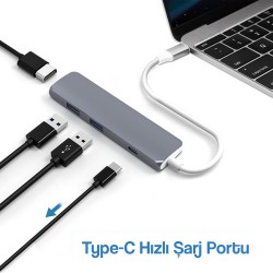 McStorey Type-C HDMI Dönüştürücü USB Çoğaltıcı Çoklayıcı USB 3.0 PD Hızlı Şarj Destekli