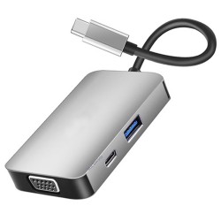 USB-C Type-C Hub USB Çoğaltıcı HDMI VGA Çevirici 3.5mm Kulaklık Çevirici Adaptör