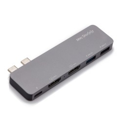 USB Çoğaltıcı HDMI Dönüştürücü Apple MacBook için 2 Farklı Ekrana 4K Görüntü Aktarma Aparatı