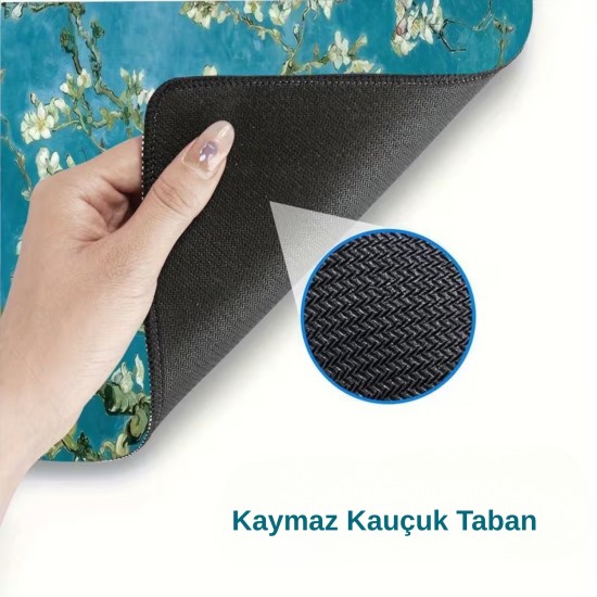 Kaymaz kauçuk tabanlı van gogh mouse pad detayı