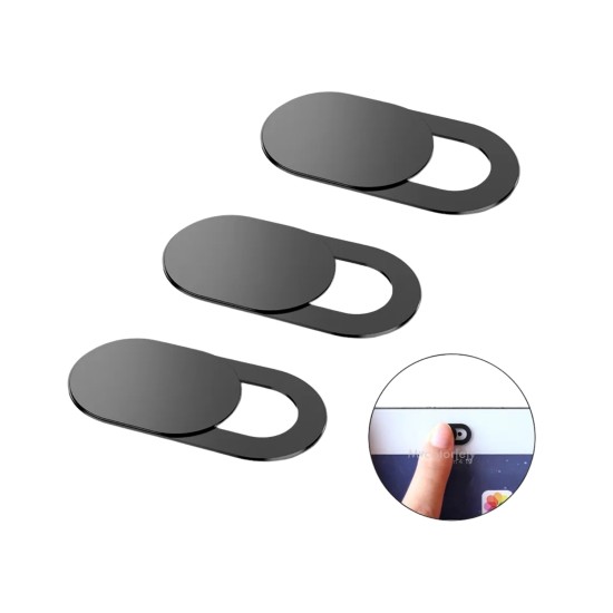 Webcam kamera kapatıcı 3’lü siyah set – ultra ince kaydırmalı