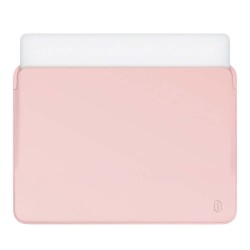 Wiwu Skin Pro Deri Laptop Kılıf MacBook Air 13.6 ve Pro 14.2 Uyumlu Ultra İnce Pembe